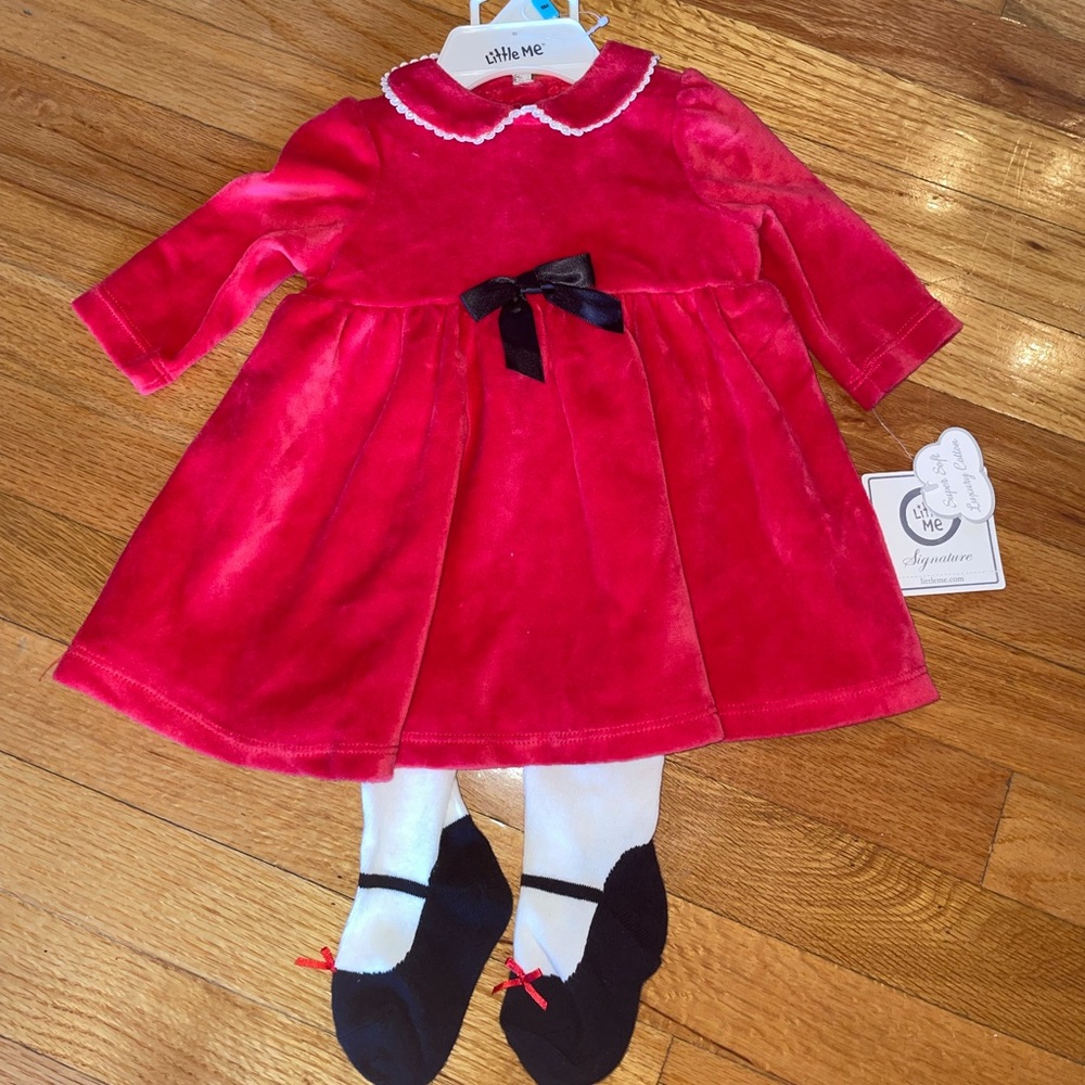 6M Christmas dress with stockings